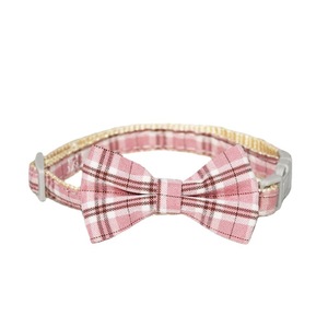 Colliers pour animaux de compagnie, design à carreaux avec nœud papillon, pour petits chiens et chats, fonction anti-perte, utilisation toutes saisons - Product Image 4