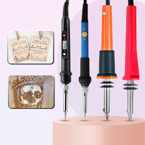 Alat Pirografik Kerajinan Hobi, Kit Pembakaran/Pengukiran/Pengembosan, Besi Solder Baja Tahan Karat dengan Pegangan Pensil, DIY, Promo Panas - Product Image 1