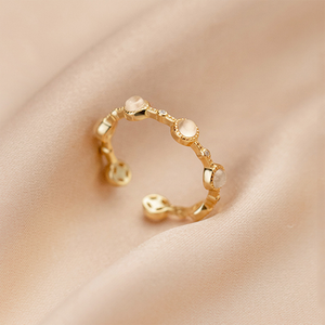 Anillo de mujer de Plata de Ley 925 al por mayor, joyería elegante de ópalo glamuroso para boda y fiesta, diseño de apertura de dedo dulce