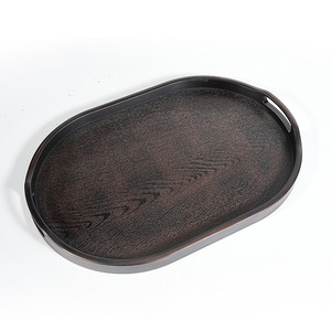 New Chinese and Japanese style <b>tea</b> <b>tray</b>/<b>tray</b>, imitation wood plastic oval shape, household imitation wood barbecue <b>tray</b>/water - Product Image 5