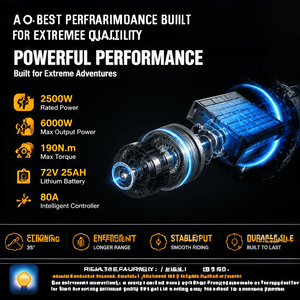 <span class=keywords><strong>Moto</strong></span> électrique tout-terrain 6000W de pointe, 72V, moteur central, 75KM/H, 190Nm de couple, suspension intégrale - Product Image 3
