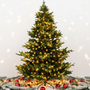 <span class=keywords><strong>Sapin</strong></span> <span class=keywords><strong>de</strong></span> Noël artificiel en cèdre PE <span class=keywords><strong>de</strong></span> haute qualité avec lumières LED blanc chaud intégrées (100-500 LED) et base stabilisée, 1,5-<span class=keywords><strong>3m</strong></span> - Product Image 5
