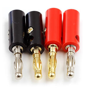 ブラック + レッド4.0mmバナナコネクタ2P金メッキソルダーレスピン電子真鍮コンタクト素材 - Product Image 2