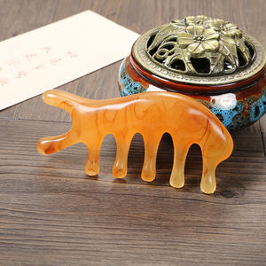 HZ pettine per capelli Lifting viso strumento di massaggio giada pettine per capelli in resina naturale Guasha - Product Image 5