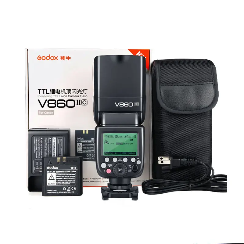 100% Brand New Godox V860II Camera Flash Speedlite for Canon Sony Nikon Fuji Olympus Panasonic Pentax Camera