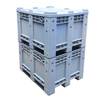 Boîte à palette rigide à côtés solides 3 patins compatibles/empilables avec boîte Dolav standard boîte à palette en plastique pour poulet congelé