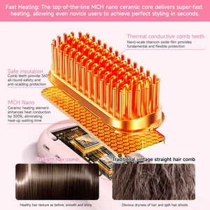 Brosse lissante portable à ions négatifs, chauffe instantanée MCH, alimentée par batterie, la plus récente tendance 2026 pour usage domestique - Product Image 4