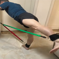 Bande de résistance Gymarts avec ancre de porte et sangle de cheville pour entraînement à domicile