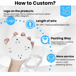Portable <b>Travel</b> Power <b>Adapter</b> 100-240V Universal Voltage with Surge Protection 3 Outlets for USA Canada & Mexico Business Trips - Product Image 2