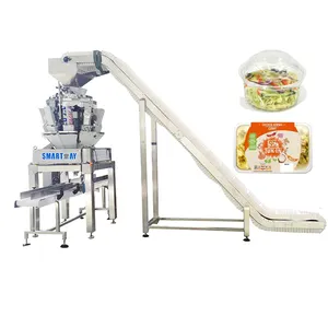 Automatic ready meal packing line chowmein take away food packing machine with container dispenser tray denester