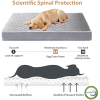 Lit orthopédique imperméable extra large pour chiens seniors, lavable, avec housse amovible et matelassage multi-aiguilles, pour cage