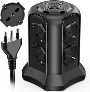 Multifunctional vertical socket standard Italian socket, 2USB-A+2USB-C PD20W fast charging.