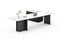 Bureau de direction réglable en hauteur ATWOKA de luxe avec armoire de rangement, poste de travail de bureau