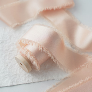 Nine-Colored Ribbon Chiffon Ribbon 4Cm Frayed Edge For Wedding Decoration Elegant Style Christmas Green Wine Red - Product Image 3