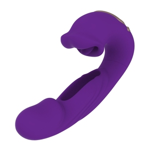 Vibrateur sexuel 3 en 1 <span class=keywords><strong>rouge</strong></span>, design langue, creux, pour stimulation du point G, avec fonctions de léchage, de morsure et de tapotement, pour stimulation du clitoris - Product Image 3