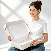 Boîtes d'emballage en carton ondulé rigides, pliables, écologiques, en matériaux recyclés, avec logo personnalisé d'usine, gaufrage pour chaussures et chaussettes