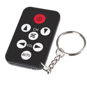 Phổ hồng ngoại IR TV điều khiển từ xa màu đen mini <span class=keywords><strong>7</strong></span> phím nút Keychain vòng chìa khóa thông minh điều khiển từ xa - Product Image 1