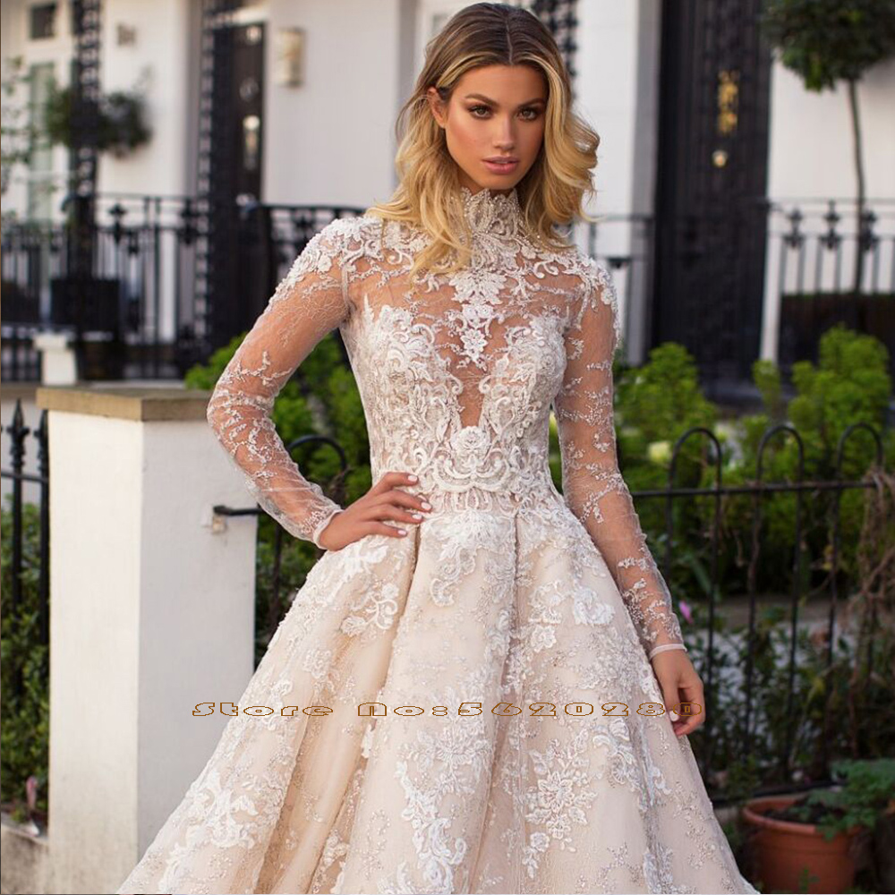 fitted lace wedding dress Fancy Two Piece Long Sleeves Hi-Low Organza Wedding Dress TN0083 US12 / Ivory