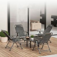Chaise pliante pour la plage, le camping, inclinable, portable, réglable, dossier haut, avec appui-tête