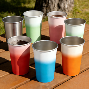 Gobelets à changement de couleur en gros, 30oz 40oz, tasses de voyage en acier inoxydable avec couvercle et paille, verres à boire - Product Image 1