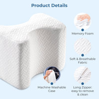 Oreiller personnalisé en mousse à mémoire de forme entre les jambes et les genoux pour les dormeurs latéraux Soulagement des douleurs de la hanche et du bas du dos Douleur sciatique