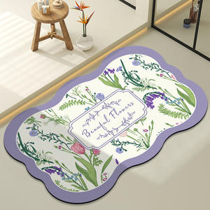 Alfombra de baño de tierra diatomeas rectangular, absorbente, antideslizante, diseño minimalista para baño - Product Image 3