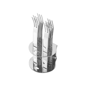 Juego de tenedores para fruta de acero inoxidable ZB304, paquete de 6 con estante de almacenamiento, tenedores para postre y pastel de 12,4 cm para uso doméstico - Product Image 2