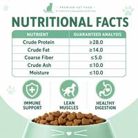 Nourriture sèche pour chats en marque privée OEM, saveur poulet, haute teneur en protéines, sans céréales, naturelle, faible en gras, croquettes pour chats, formule personnalisée, vente en gros en vrac