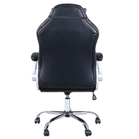 Chaise de bureau gaming style course, dossier haut, en cuir PU, pivotante, avec soutien lombaire