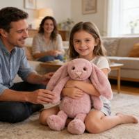 Jelly moyen lapin peluche Animal timide tulipe rose lapin jouets en peluche mignon lapin en peluche poupées parfait pour cadeau d'anniversaire