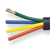Câble de haut-parleur multiconducteurs 4 fils 2,5 mm Série Noire 50m en cuivre sans oxygène avec gaine PVC sur bobine plastique