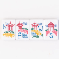 Nouvelles Tuiles de Mahjong Américaines de Luxe Gravées, Design Émeraude, 160 Pièces, Pliables, Portables, pour le Voyage et le Divertissement