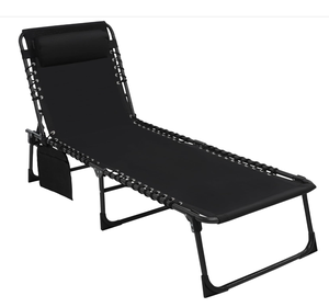 <span class=keywords><strong>Chaise</strong></span> longue de relaxation, <span class=keywords><strong>chaise</strong></span> longue pliable d'extérieur avec coussin amovible et poche, <span class=keywords><strong>chaise</strong></span> de bronzage portable - Product Image 2