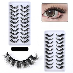 Paquete de 10 Pares de Pestañas Postizas de Visón Sintético Hechas a Mano, Libres de Crueldad Animal, Efecto Ojo de Gato, Volumen 8D, Pestañas Postizas de Tira Completa - Product Image 3