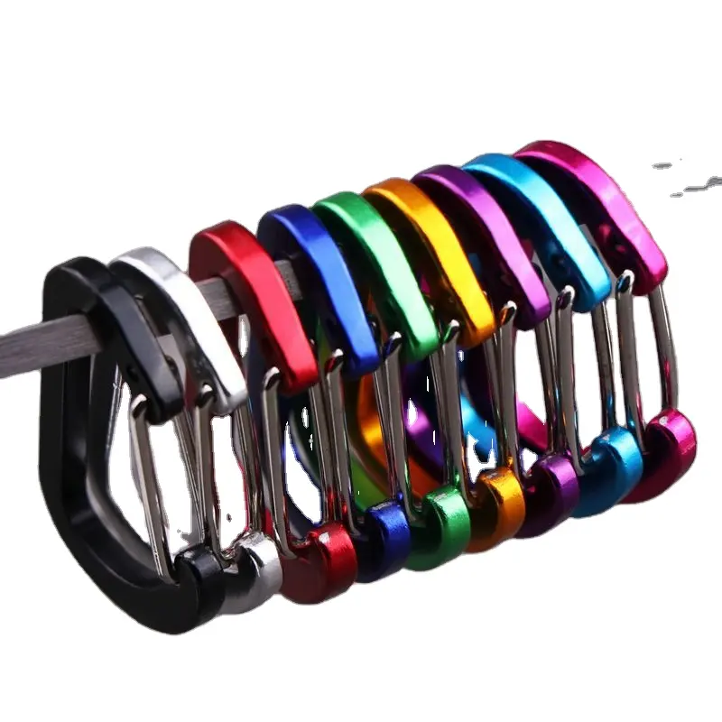 40mmX25mm 4# D Custom Aluminum Alloy Hiking Small Carabiner Hook With Wire Gate