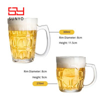 Vente en gros de verres à bière de différentes tailles avec logo personnalisé pour hommes cadeaux 270ml 300ml tasses à bière artisanale
