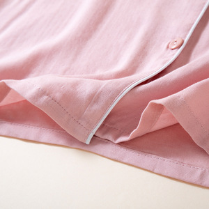 Bamboo Cotton Lapel <strong>Pajamas</strong> Women's All-season Thin Long-sleeve Pants <strong>Simple</strong> Casual Home Wear Set - Product Image 3