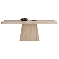 Table à manger rectangulaire moderne vintage en ardoise, style minimaliste du milieu du siècle, démontable, pièce de designer pour maisons et restaurants