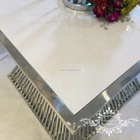 Meubles brillants argentés de luxe de table de gâteau de mariage de tubes d'acier inoxydable