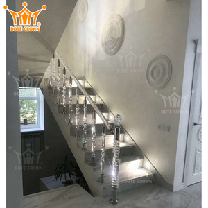 ราวบันไดในร่มแบบทันสมัยหรูหราเสาใสทำจากพลาสติกใสราวจับคริสตัลราวบันไดอะคริลิค - Product Image 2