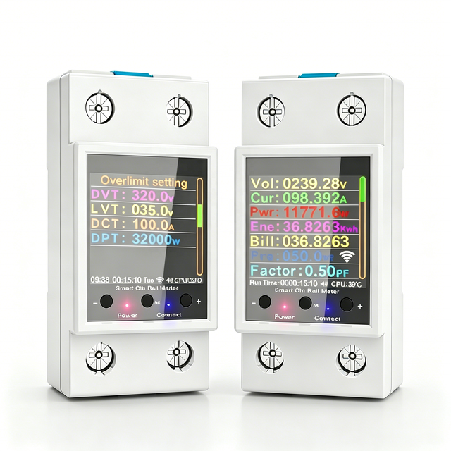 GR2PWS GR2PW GR2P AC50-320V 100A Smart Electricity Meter Tuya WiFi Din Rail Power Energy Meter Digital Display Monitor Voltage
