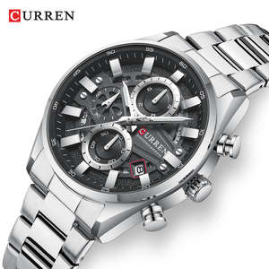 Reloj CURREN 8495 de Moda Casual para Hombre de Negocios, Reloj de Pulsera de Cuarzo con Correa de Acero Inoxidable de Lujo, Cronógrafo Luminoso con Calendario - Product Image 4
