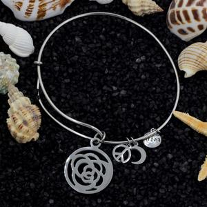China Jewelry Wholesale Fashion 316L Stainless Steel <b>Bracelet</b> Brand Bangles With Laser Hollow Flower - Product Image 6