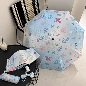 <span class=keywords><strong>Parapluie</strong></span> <span class=keywords><strong>de</strong></span> soleil automatique <span class=keywords><strong>haut</strong></span> <span class=keywords><strong>de</strong></span> <span class=keywords><strong>gamme</strong></span> en vinyle noir, motif cœur et papillon, double usage (soleil et pluie), protection UV pour <span class=keywords><strong>femme</strong></span> - Product Image 4