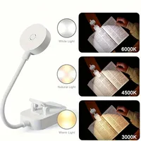 Lampe de lecture pliable mini à clip, rechargeable USB, LED, 3 modes, protection oculaire, intensité réglable en continu, flexible pour chambre