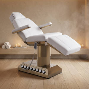 Cama de belleza facial eléctrica de alta capacidad (500 kg) con silla de cosmetología de cuero PU para clínica estética - Product Image 1