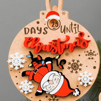 Ornement de Noël en buis gravé sur mesure, écologique, à suspendre au mur avec petit pendentif