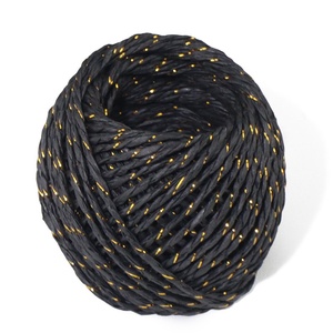 Vente en gros de ficelle de papier de couleur biodégradable 30m ficelle de raphia fil de papier de corde de poignée d'or pour la décoration d'emballage de cadeau - Product Image 5