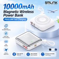 Power Bank Magnetik Nirkabel Baru 10000mAh PD22.5W Pengisian Cepat Baterai Eksternal Mini Portabel Layar LED Lithium Polymer