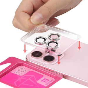 Bán Buôn Tùy Chỉnh Nhà Máy Tempered Glass Bling Điện Thoại Máy Ảnh Ống Kính Phim Ống Kính Bảo Vệ Cho Iphone 11 12 13 14 15 16 Pro Max Cộng Với - Product Image 1